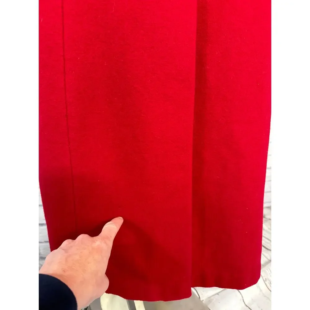 Vintage 90’s Red & black velvet long coat by MDP Mario De Pinto Large